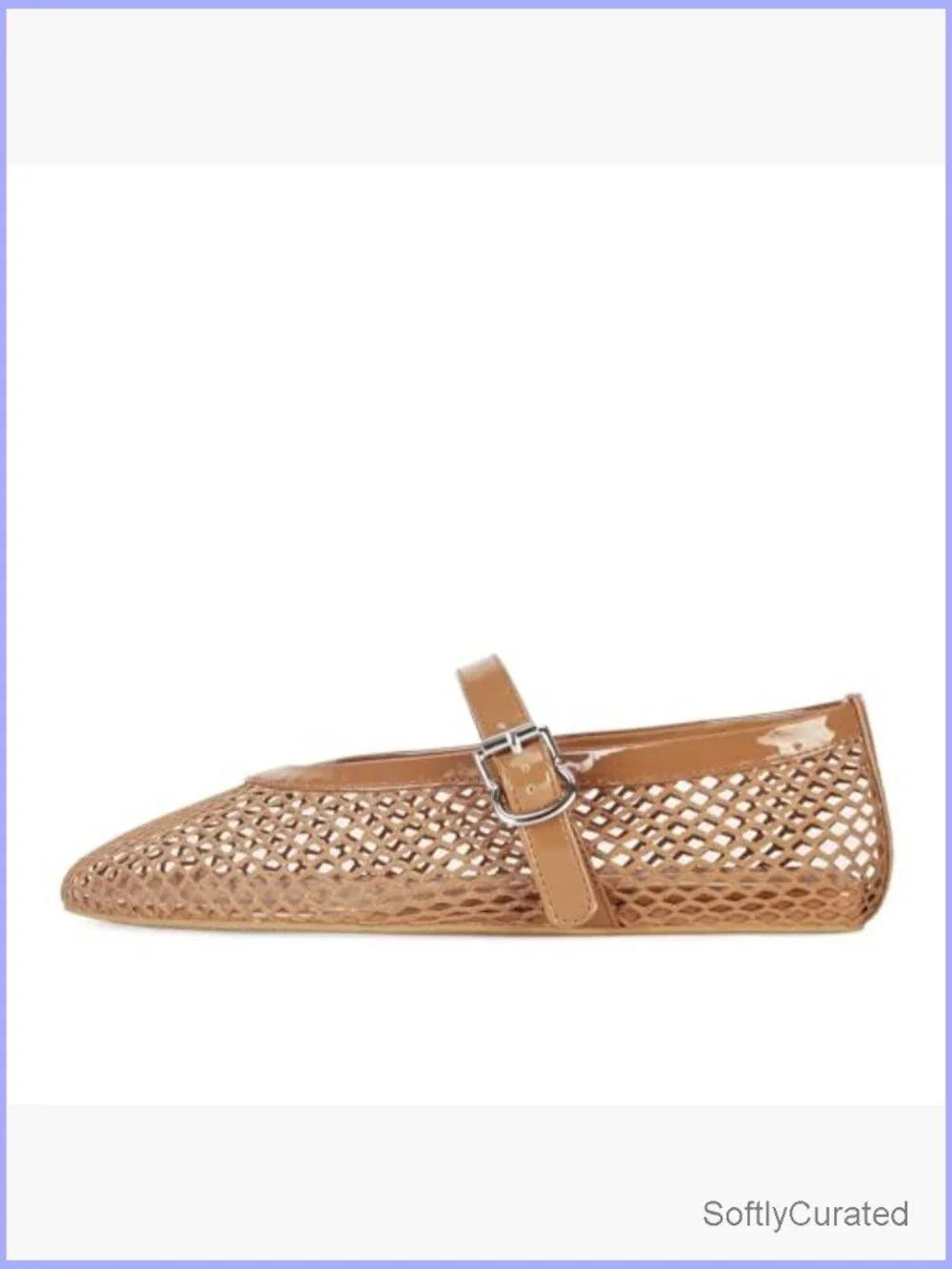 Women's Mesh Ballet Flats Fishnet Ballerina Mary Jane Shoes - Picture 5 of 7